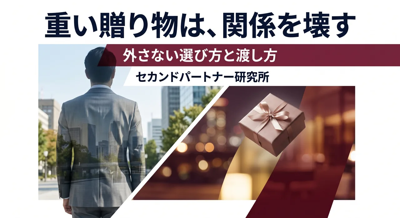 小さな贈り物を手に微笑む男性