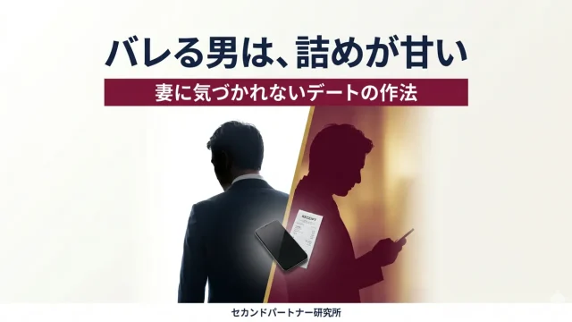 セカンドパートナーとのデートの場所・お金・物・節度を解説する記事のアイキャッチ。実務で関係を続ける白基調の構図。