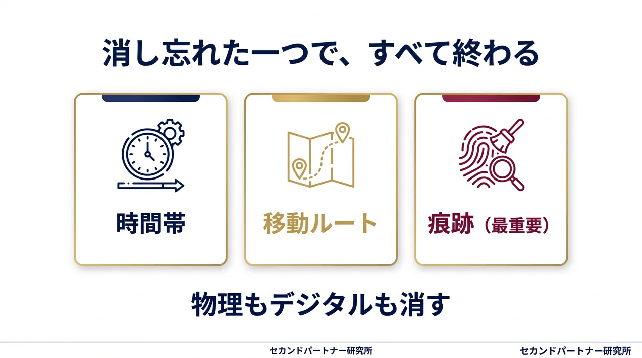 場所・時間・連絡の節度ある立ち回りを示した図解。