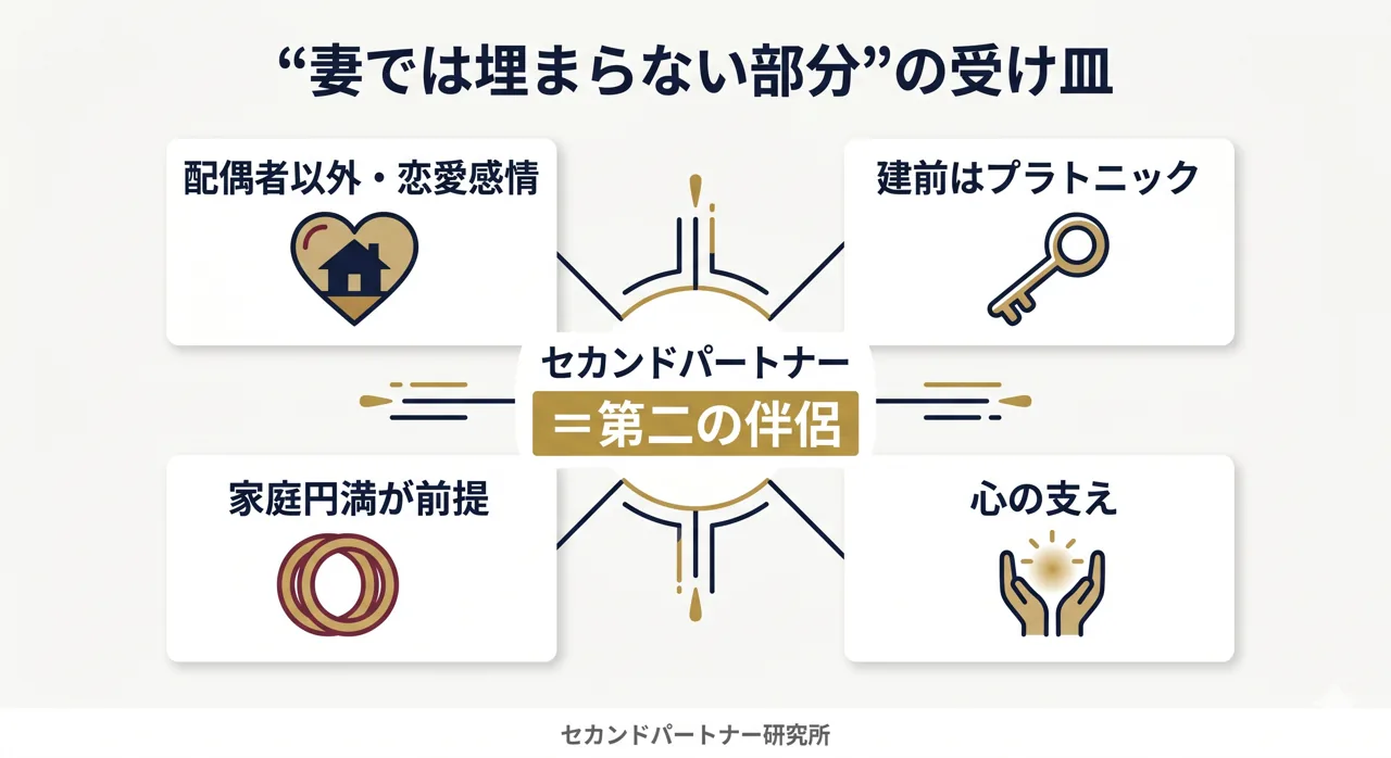 セカンドパートナーの意味と特徴を整理した図解。